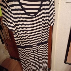 Michaels Black and White Striped Midi Dress